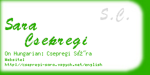 sara csepregi business card